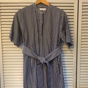 Everlane cotton collarless shirt dress